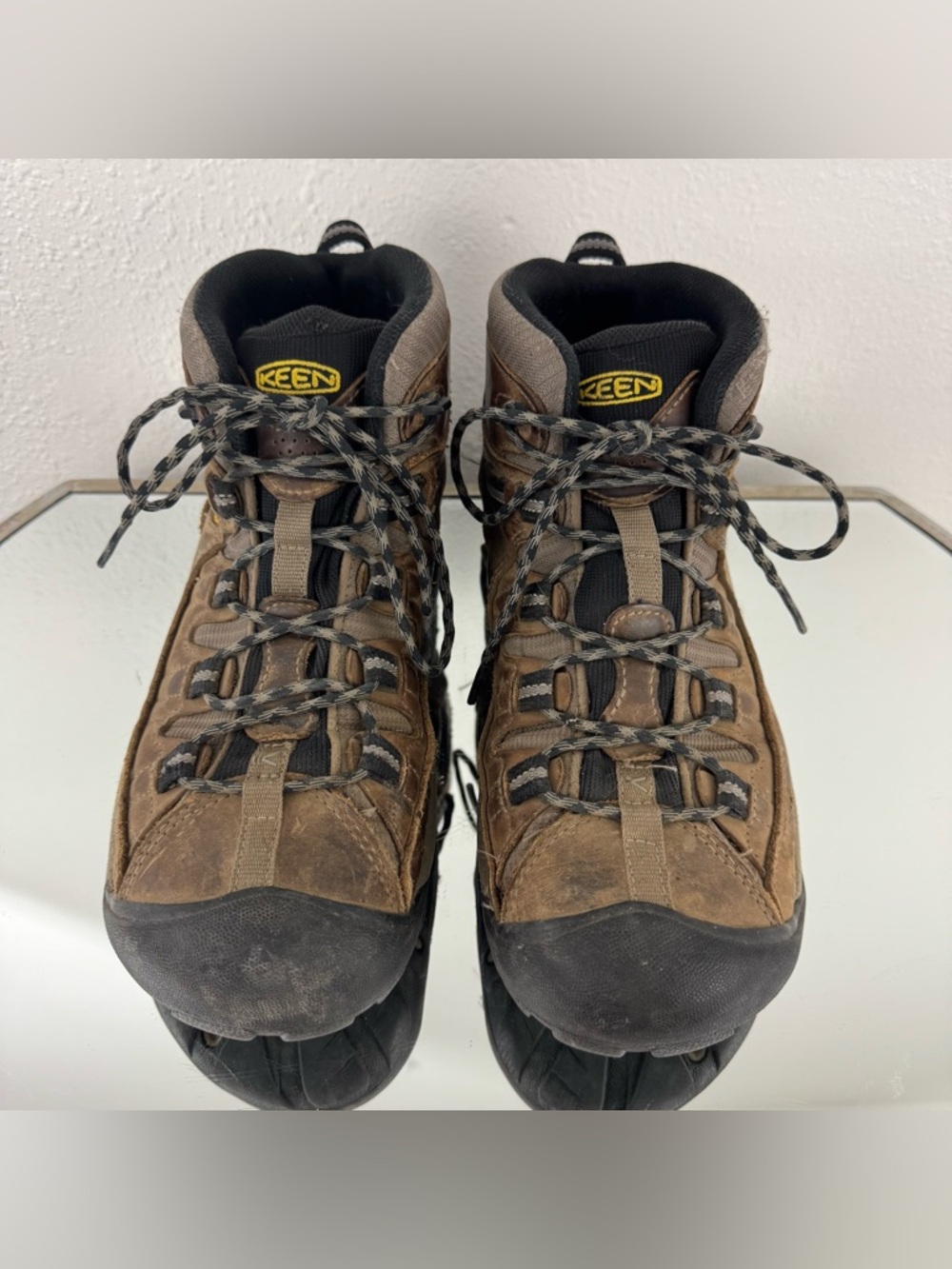 KEEN Mens Brown Leather Targhee II Mid Waterproof Outdoor Hiking Winter Boots - Picture 6 of 11